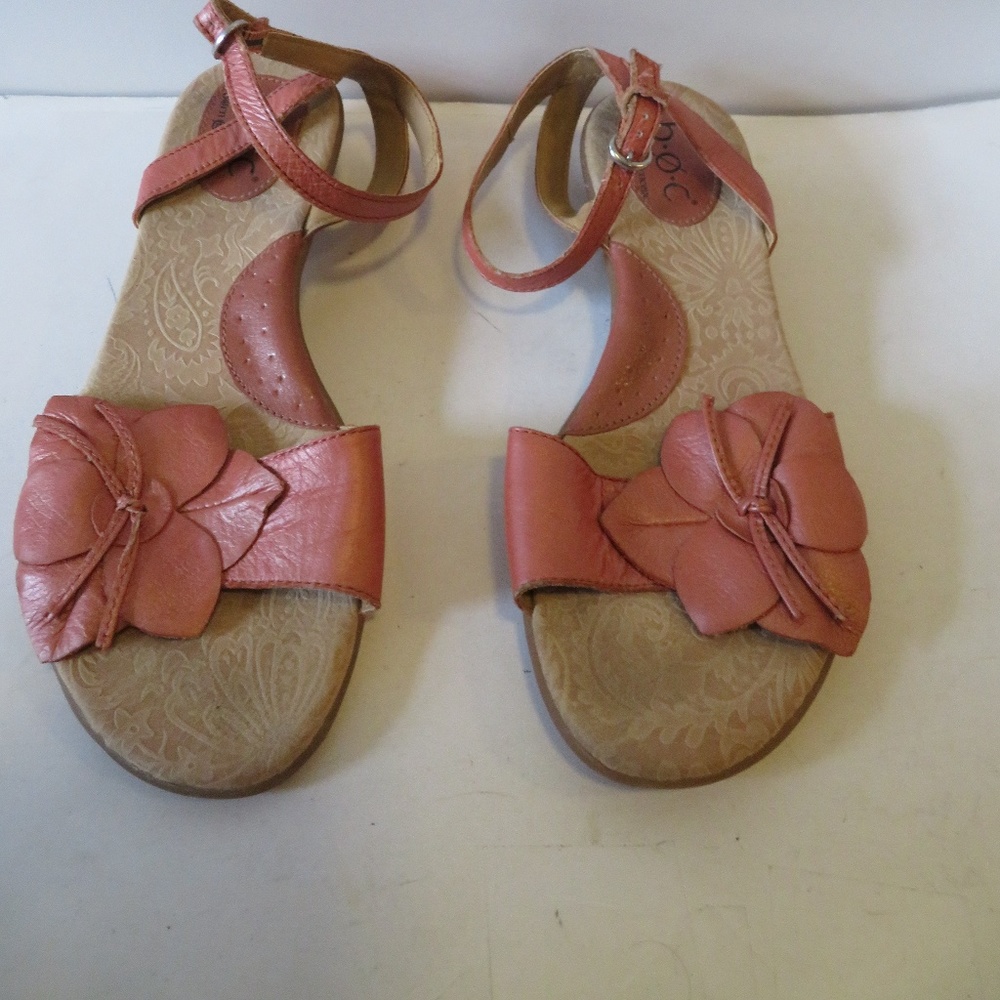 BORN CONCEPT LEATHER PINK ANKLE STRAP SANDALS 9